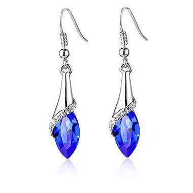 Rhinestone Decorated Silver Metal Earrings - fashionyanclothes